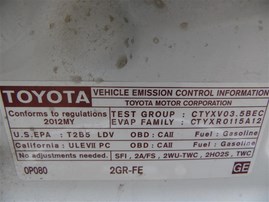 2012 Toyota Camry SE White 3.5L AT #Z24612